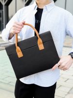 薄型メンズブリーフケース｜デニム素材・シンプルデザイン・軽量・通勤対応 - 画像 (20)